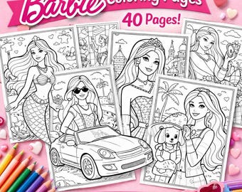 Barbie Color by Number Pages, Mystery Coloring Book, Kids Adults Activity (PDF Download)