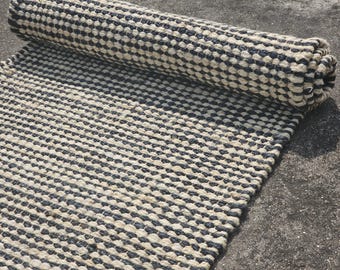 Tappeto da corridoio in iuta naturale fatto a mano, tappeto vintage per grandi superfici, tappeto per scale in stile boho tradizionale, tappeti in iuta per arredamento tradizionale bohémien.