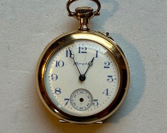 Vintage Gold Molly Stark Hampden Hunter Case Pocket Watch-As Is