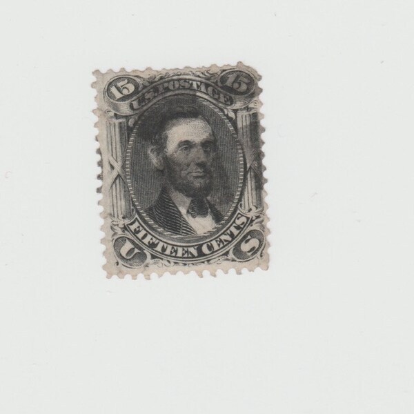 Used Classic 1861-66 15 Cent Lincoln US Postage Stamp 77