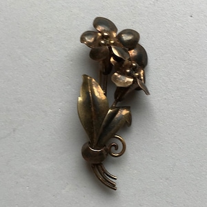 12K Gold Filled On Silver Flower Brooch/Pin