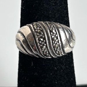 Sterling Silver Marcasite Ring-Size 5 3/4