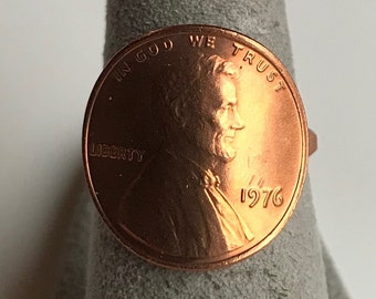Copper Lincoln Penny Ring-In Sizes 4-4 1/2-5-5 1/5-6-6 1/2-8-9-9 1/2-10