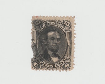 Used Classic 1861-66 15 Cent Lincoln US Postage Stamp 77