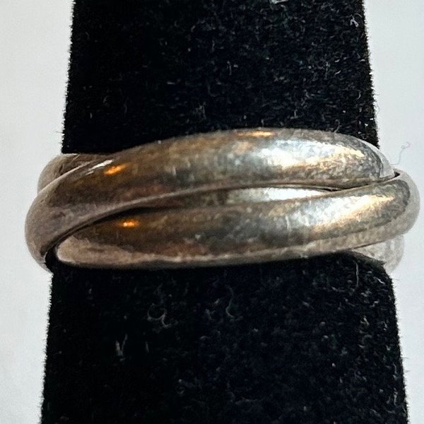 Bague vintage en argent sterling à trois anneaux