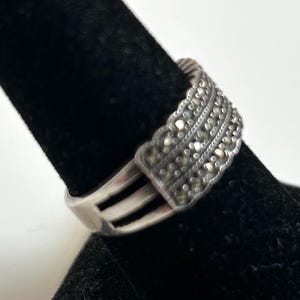 Sterling Silver Marcasite Ring-Size 7 3/4