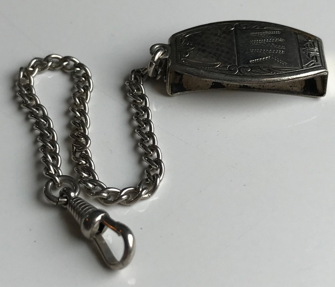 Vintage Silver Belt Loop Pocket Watch Chain Etsy