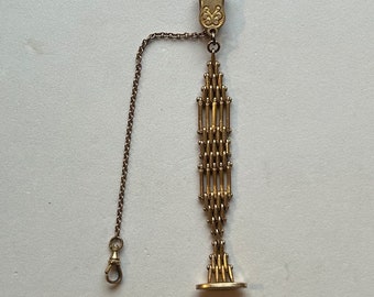 Vintage Gold Filled Pocket Watch Fob And Chain