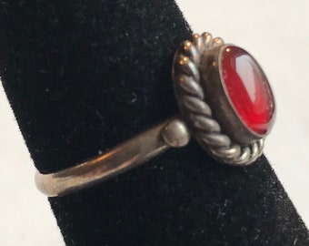 Sterling Silver Carnelian Ring-Size 7