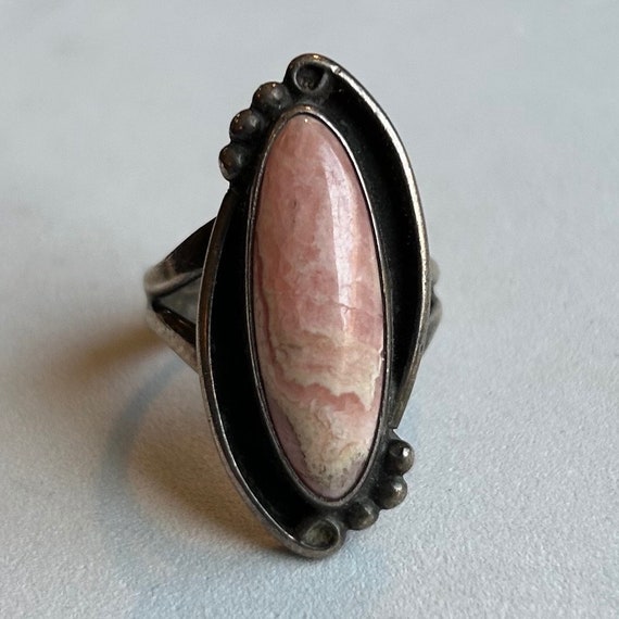 Sterling Silver Pink Stone Ring-Size 6 1/4 - image 7