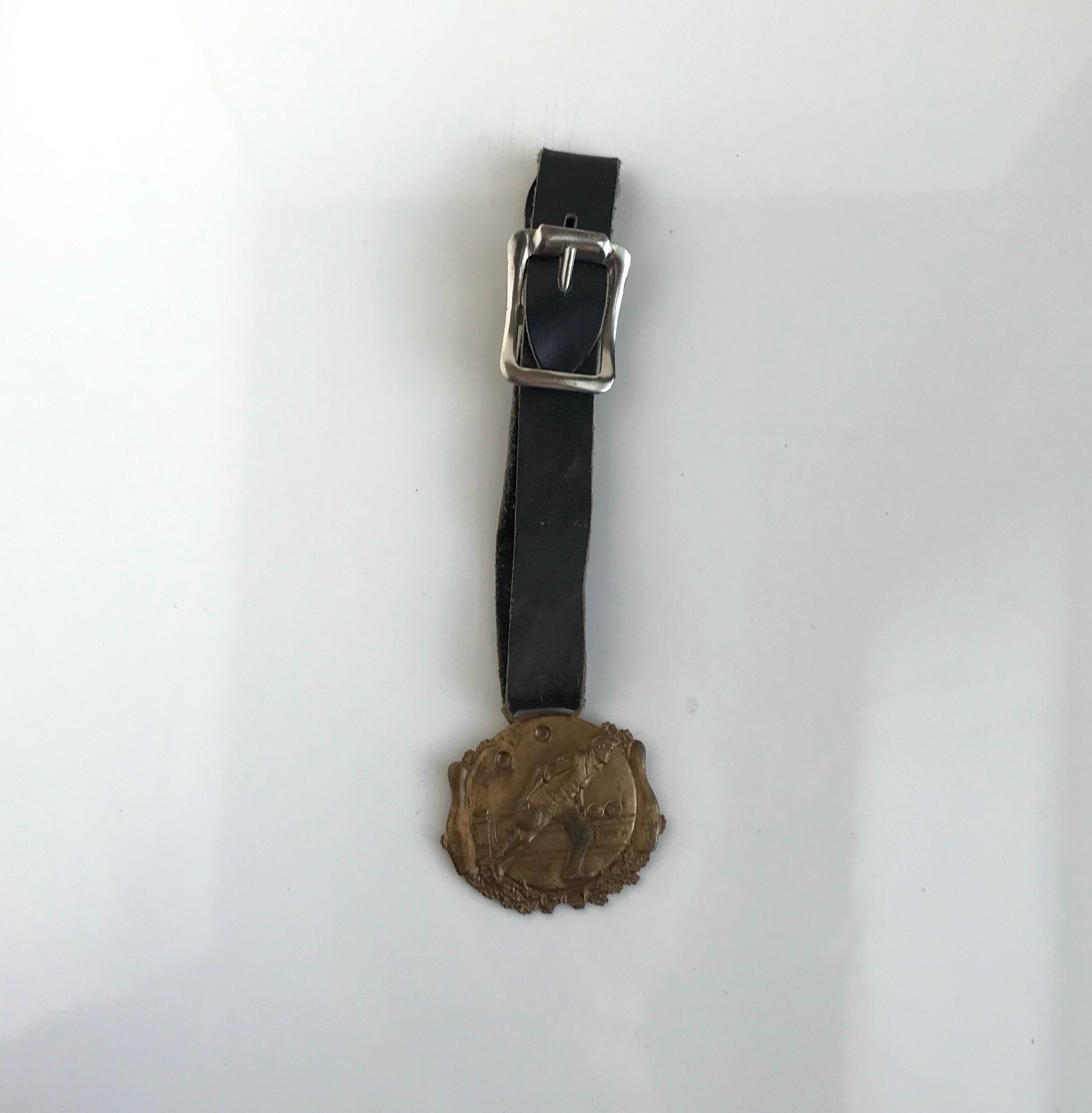 Bowling Pocket Watch Fob with Black Strap