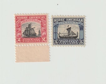 1925 Mint Norse-American US Postage Stamps 620-621