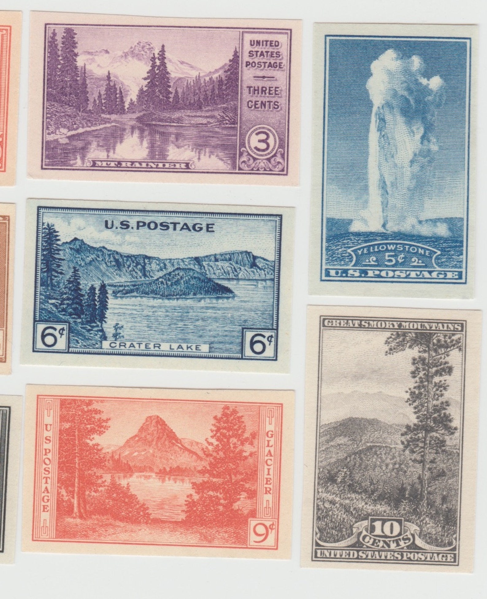 1935 Mint Imperforate National Parks Early US Postage Stamps Etsy