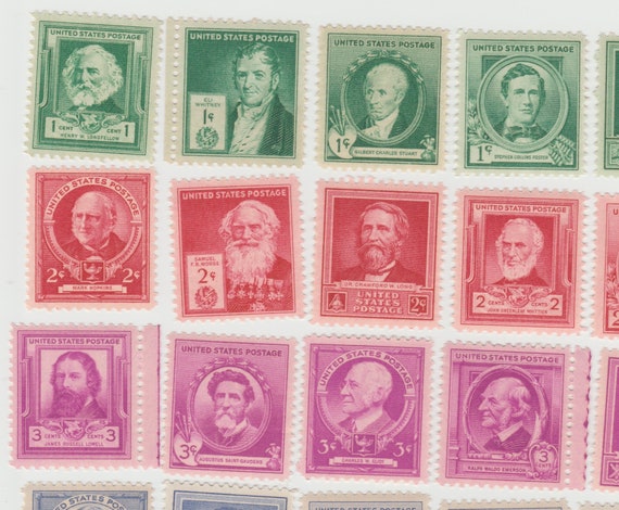 Complete Famous Americans US Postage Stamps Collection
