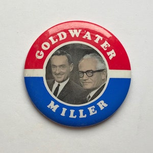 Vintage Barry Goldwater Presidential Campaign Button, 3.5 Inches