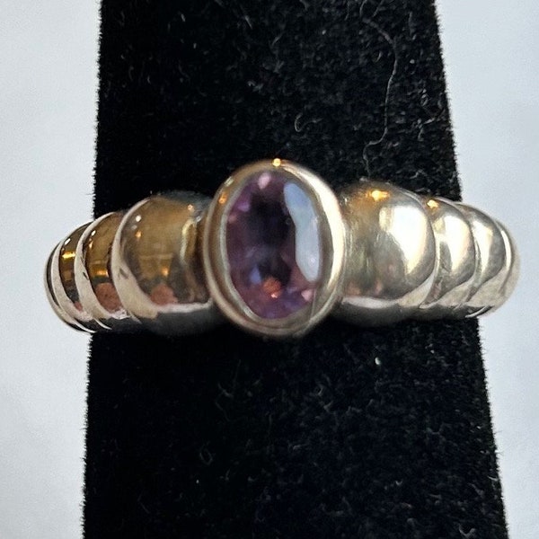 Sterling Silver Amethyst Ring-Size 6 3/4