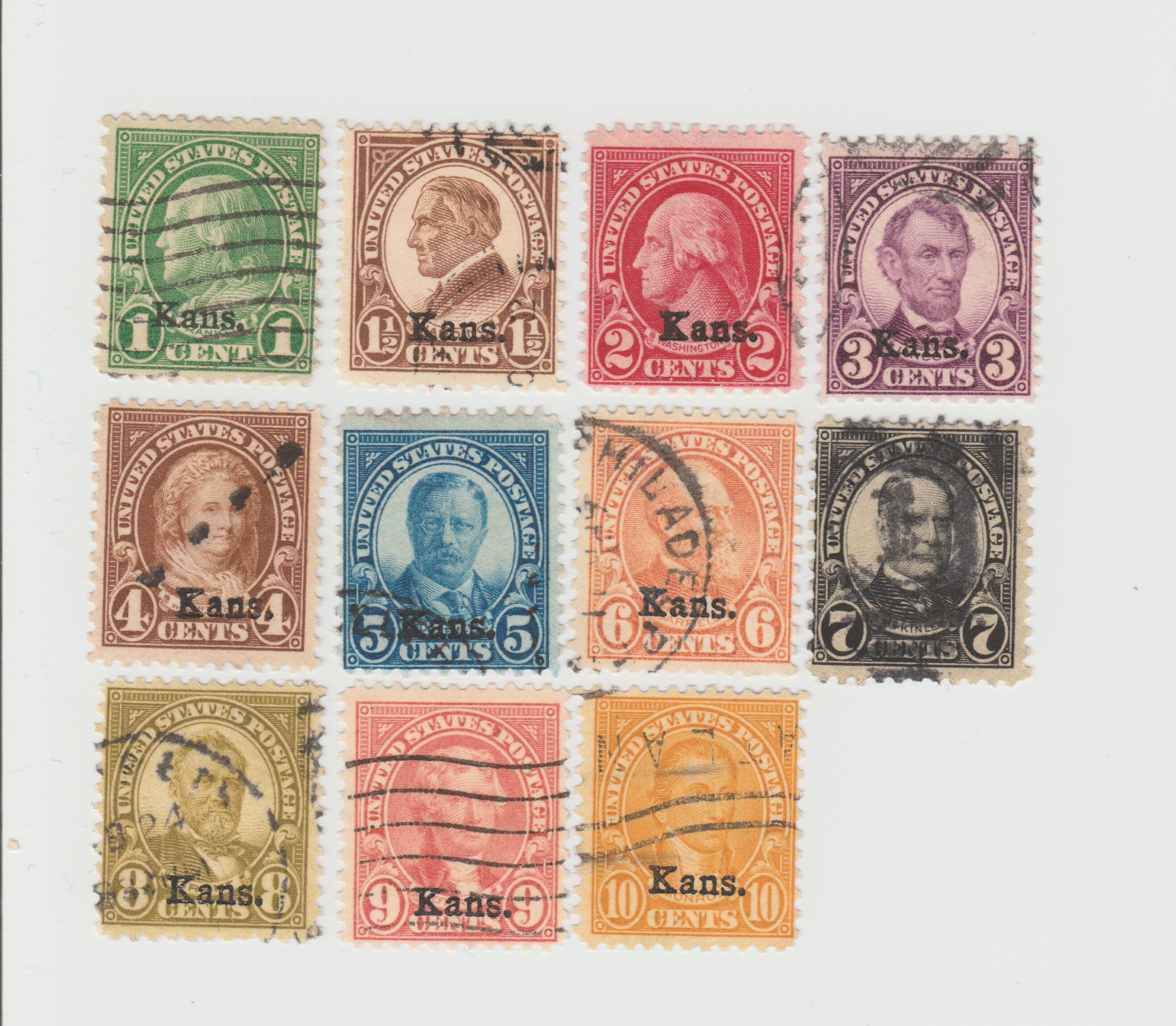 1929 Kansas Overprints US Postage Stamps 658668 Etsy