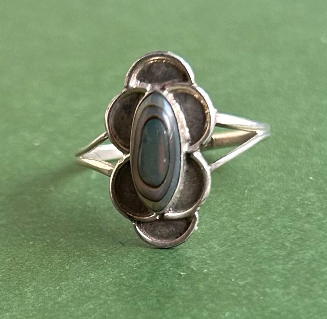 Bague Sterling Silver & Abalone Bell Trading Post - Taille 4.5 - Occasion (Petites Usures)