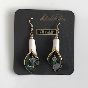 14K Gold Filled Ceramic Flower Earrings
