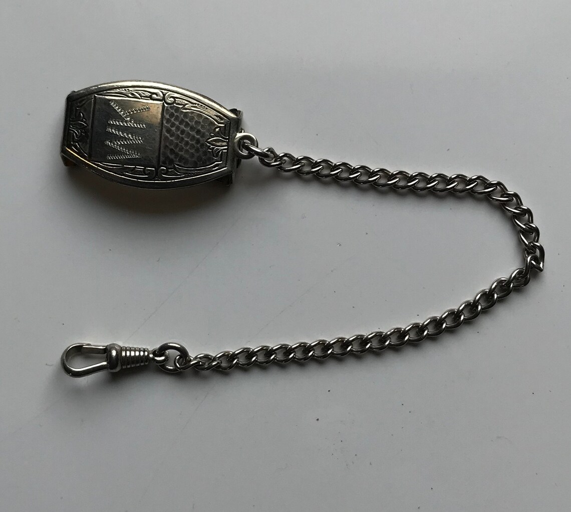 Vintage Silver Belt Loop Pocket Watch Chain Etsy