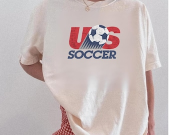 Retro USA Soccer Comfort Colors T-Shirt, USA Soccer Cup Vintage Shirt, United States Football Tee, Soccer Fan Gift, US Soccer Gift