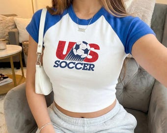 Retro USA Soccer Baby Tee, USA Soccer Cup Vintage Baby Tee, United States Football Tee, Soccer Fan Gift, US Soccer Gift
