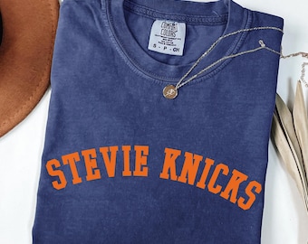 Custom Knicks Comfort Colors T-Shirt, Stevie Knicks Shirt, Blue and Orange Knicks Shirt, Basketball Tee, Knickleback T-Shirt