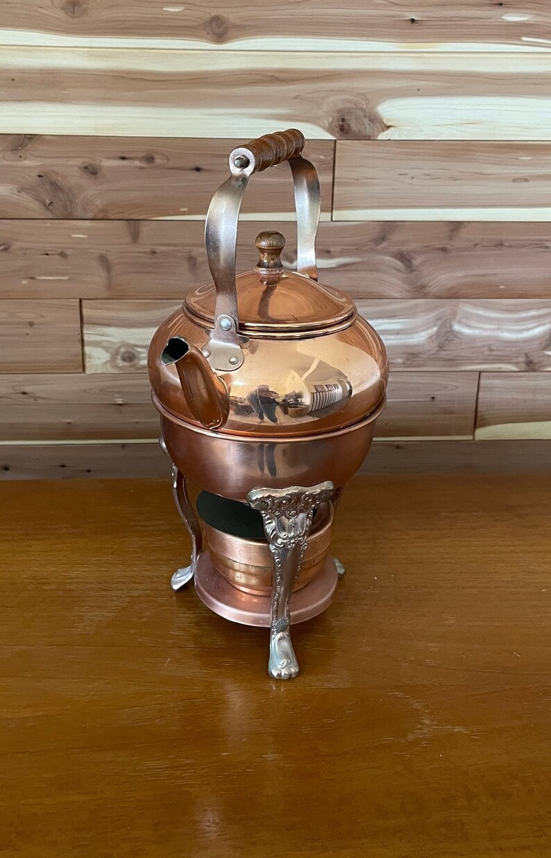 Vintage Copper Kettle Stand Decor Etsy