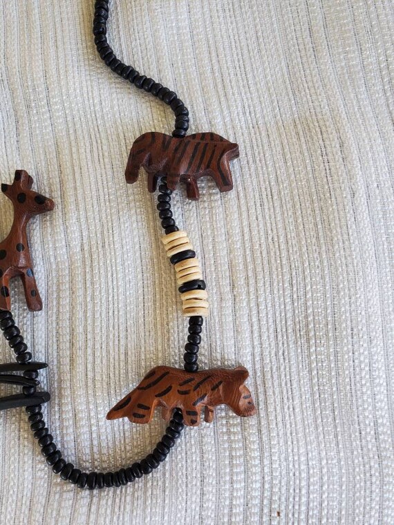 Wooden Beaded African Style Necklace - image 3