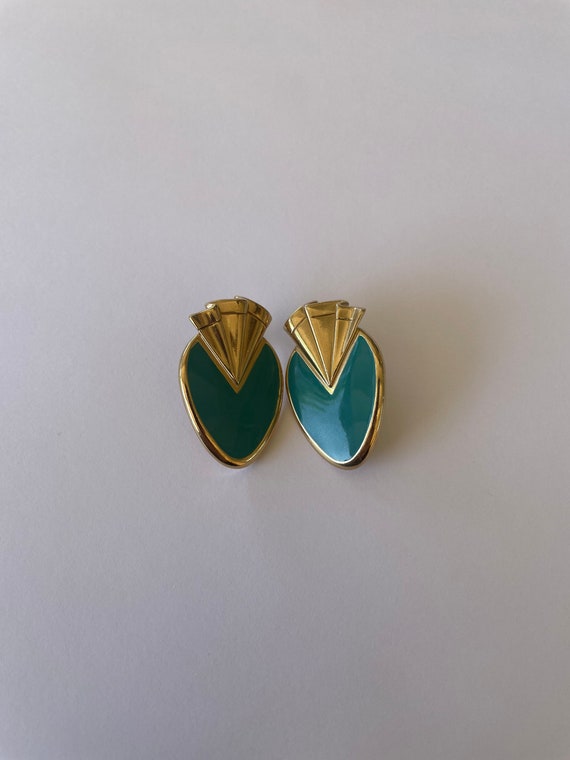 Vintage Art Deco 80s Earrings