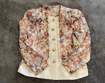 Vintage Button Down Floral Blouse
