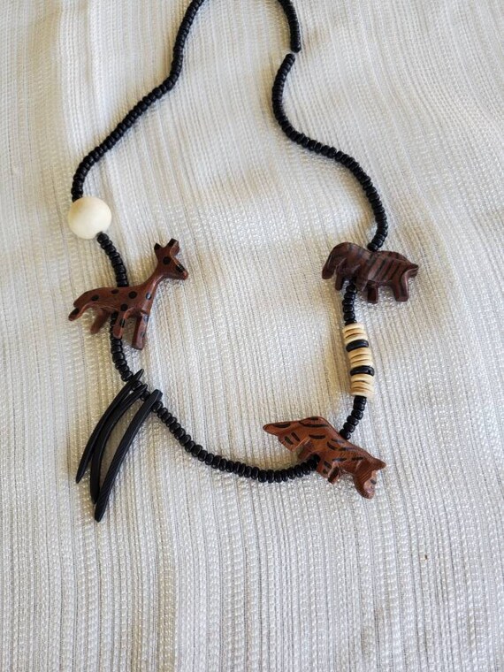 Wooden Beaded African Style Necklace - image 4