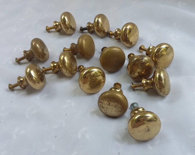 Vintage Brass Drawer Knobs Etsy