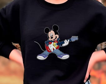 Mickey Mouse Guitarist Shirt, Disney Family Matching Tee