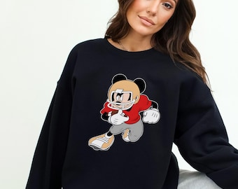 Sweat-shirt de football rétro Mickey Mouse, style vintage