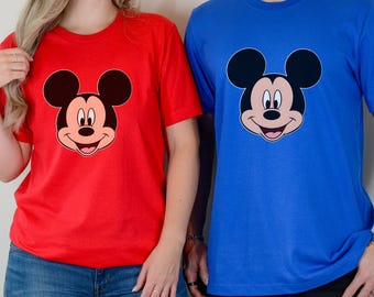 minnie mouse graphic tee, ladies minnie head tee, minnie & mickey mouse tee, disney vacation shirt, disney ladies shirt, ladies tee gifts