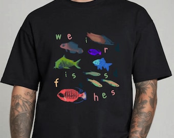 Weird Fishes Graphic Tee, Radio Head Style Graphic Tee, Funny Fish T-Shirt for Men Women, Retro Colorful Fish Shirt, Gifts For Him, Unisex