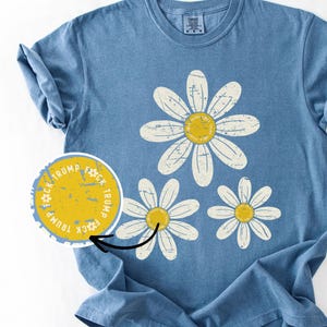 Subtle FDT Shirt, Anti Donald Trump Sweatshirt, Floral FDT Gift, Flower Anti Trump Shirt, Anti MAGA Shirts, Political Tee, Feminist Shirt image 1