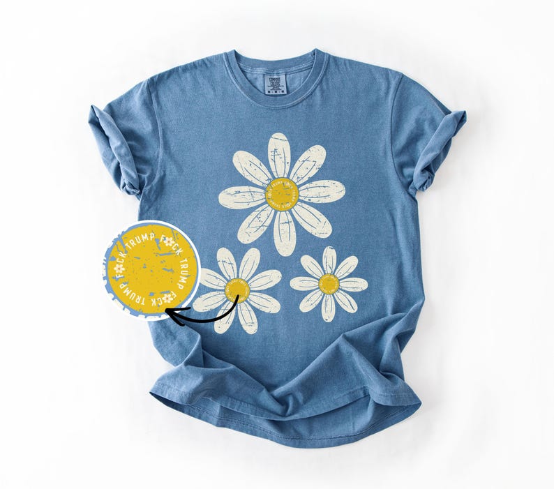 Subtle FDT Shirt, Anti Donald Trump Sweatshirt, Floral FDT Gift, Flower Anti Trump Shirt, Anti MAGA Shirts, Political Tee, Feminist Shirt image 1