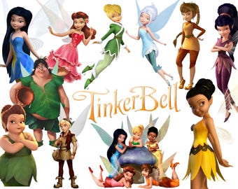 Tinkerbell Watercolor Clipart Bundle: Fairies PNG, JPG (Digital Download)