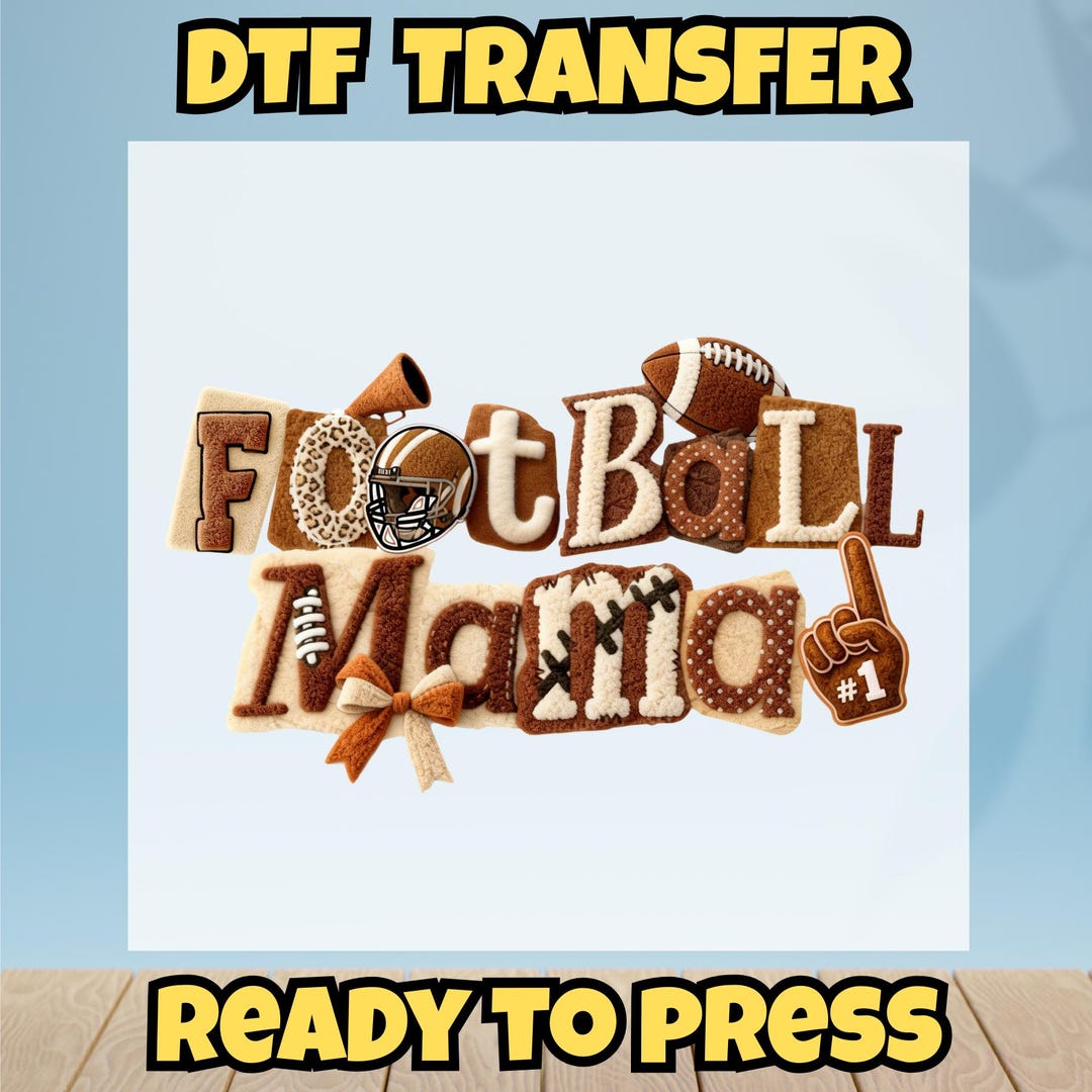 Football Mama DTF Transfer, Mom Cheer Shirt Ready to Press DTF, Latch ...