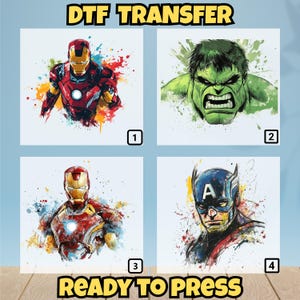 Iron Hero DTF Transfers, Green Hero Iron On, Superheroes Ready To Press DTF, Kids Shirt Heat Press, Amazing Hero DTF Prints