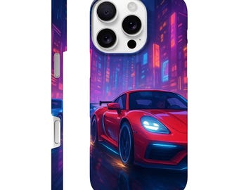 Etui na telefon z motywem samochodu wyścigowego – elegancki design, solidna ochrona – idealny prezent dla miłośników samochodów