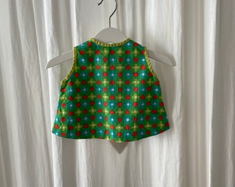 Groene harten en klaver pasgeboren jurk of baby vintage top 3-6M