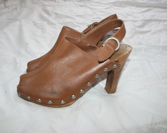 Studded Wood Heels 8