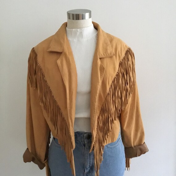Beige Suede Fringe Jacket