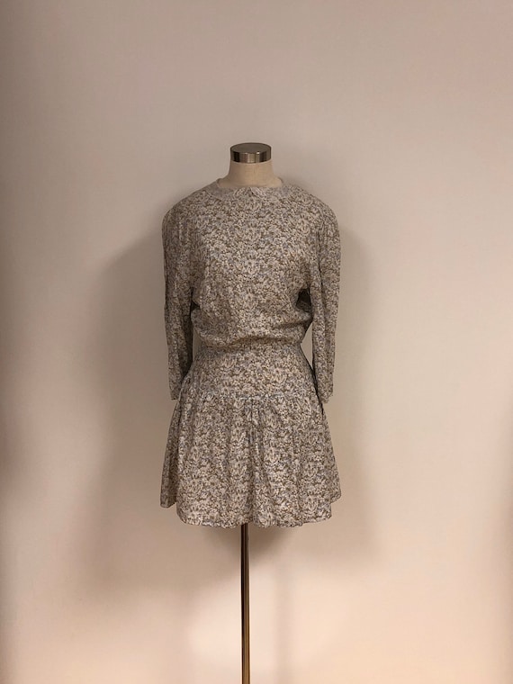 Pastel Floral Dress 80s