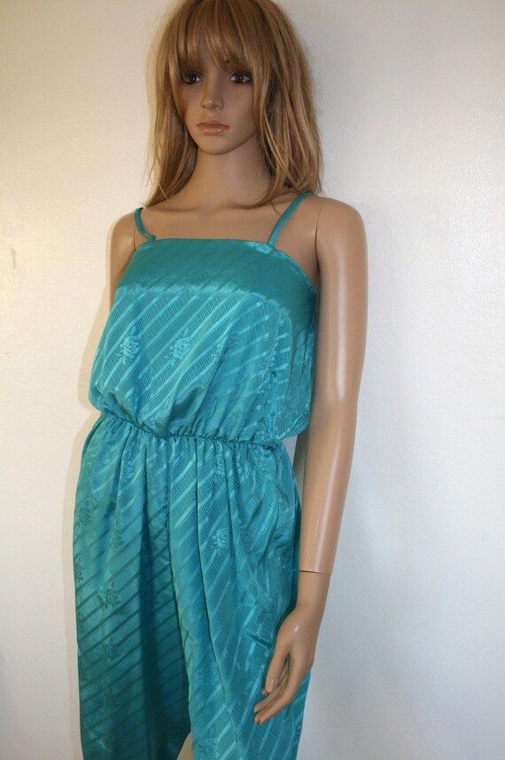 Turquoise Disco Jumpsuit 70s/80s