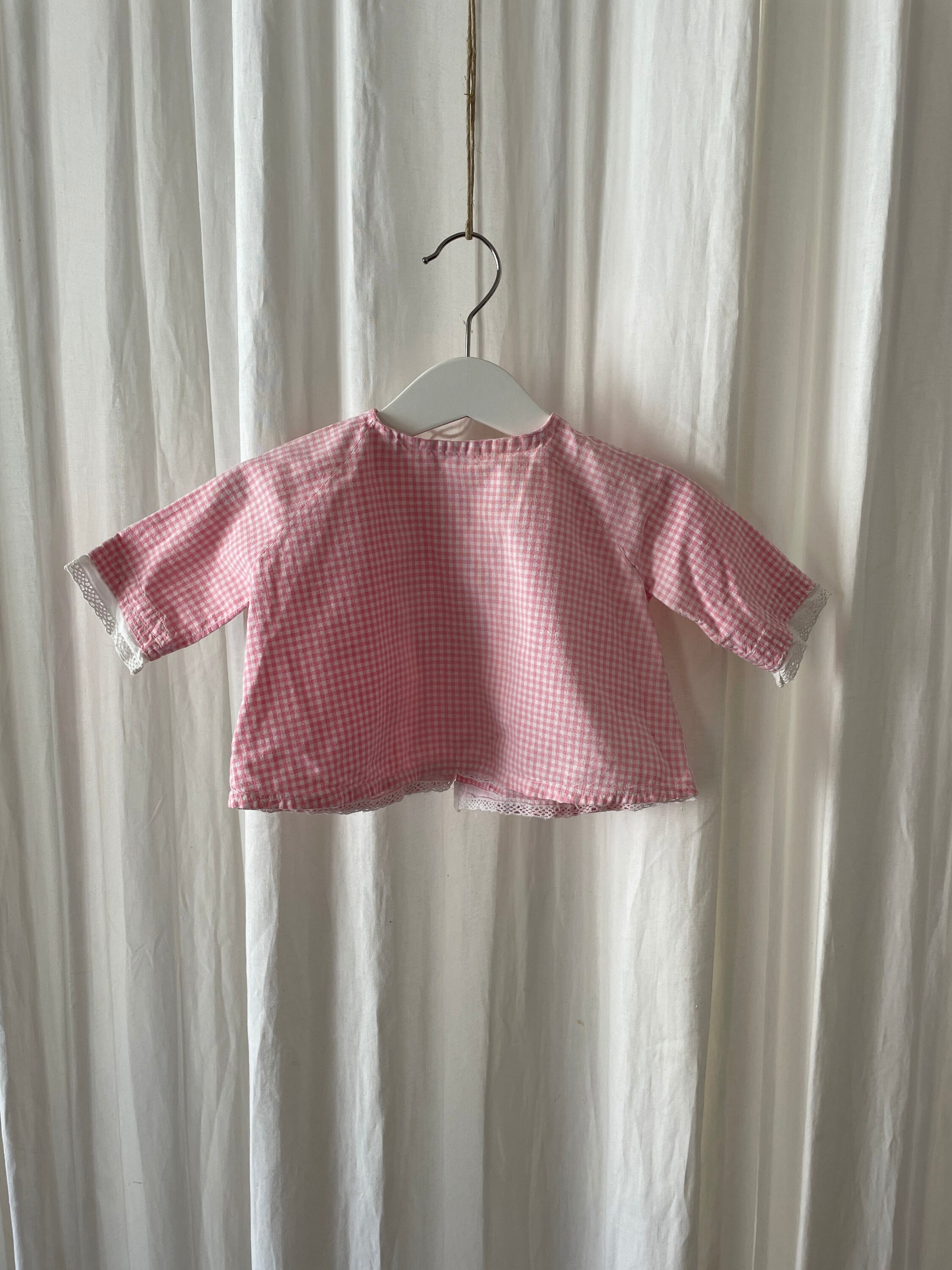 Pink and White Checkered Vintage Baby A-line Top 6M - Etsy