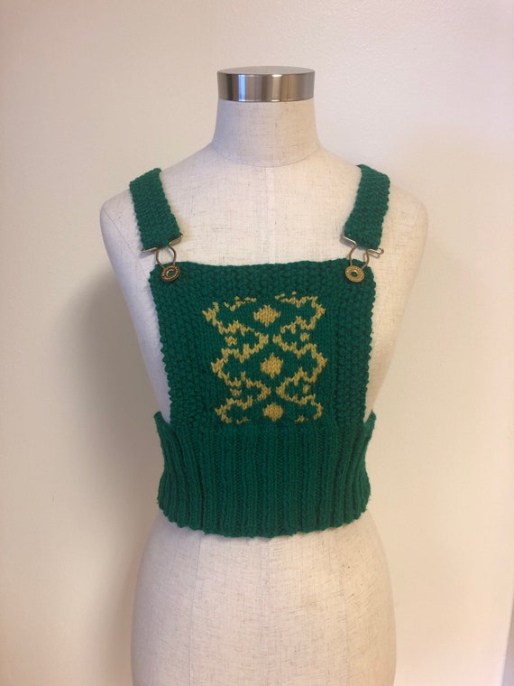 Green Knitted Overall Pullover One Size